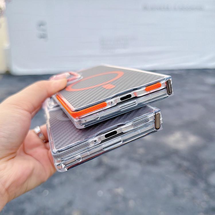 Custodia per telefono MagSafe con texture in fibra di carbonio bicolore., For Samsung Galaxy Z Fold7