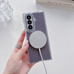 Custodia per telefono MagSafe con texture in fibra di carbonio bicolore., For Samsung Galaxy Z Fold7