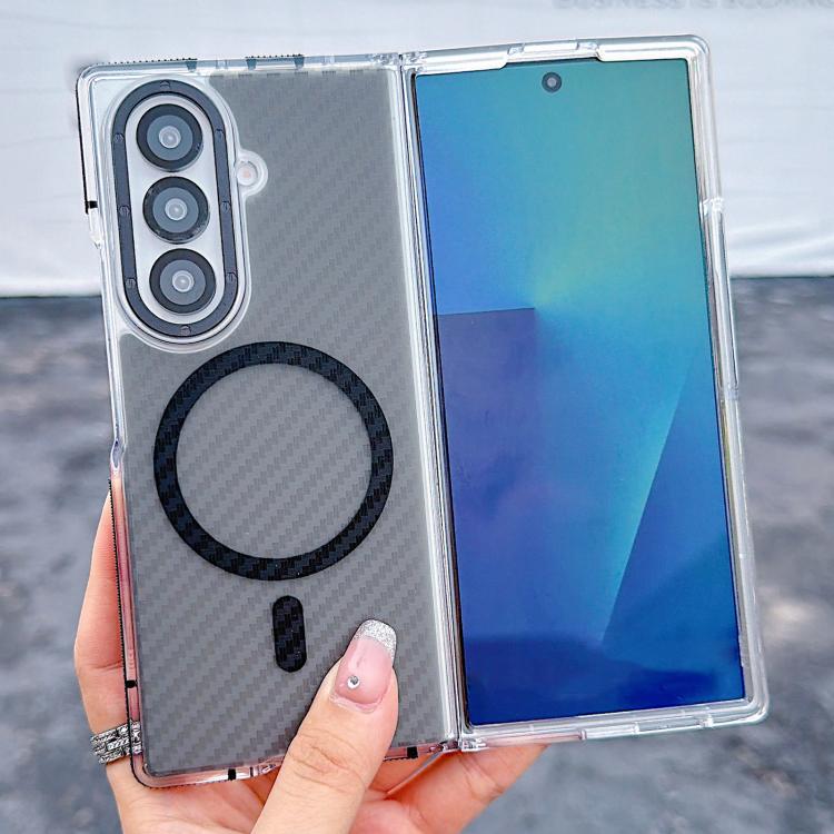 Custodia per telefono MagSafe con texture in fibra di carbonio bicolore., For Samsung Galaxy Z Fold7