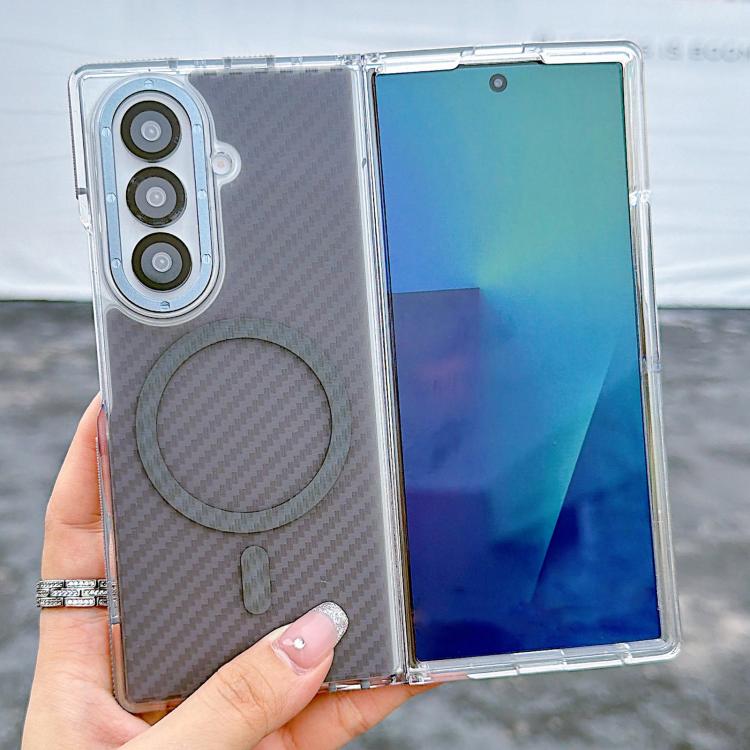 Custodia per telefono MagSafe con texture in fibra di carbonio bicolore., For Samsung Galaxy Z Fold7