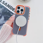 Custodia per telefono MagSafe con texture in fibra di carbonio bicolore., For iPhone 16 Pro