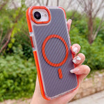 Custodia per telefono MagSafe con texture in fibra di carbonio bicolore., For iPhone 17e / 16e