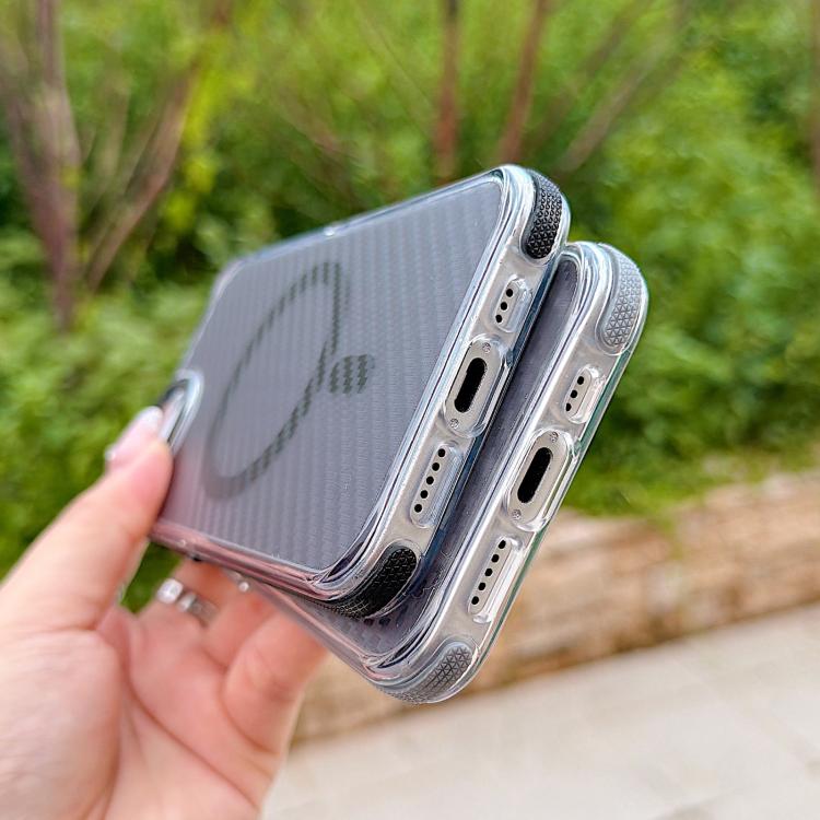 Custodia per telefono MagSafe con texture in fibra di carbonio bicolore., For iPhone 17e / 16e