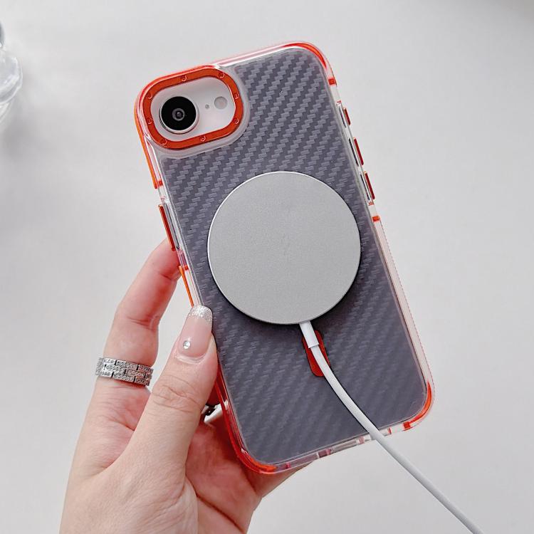 Custodia per telefono MagSafe con texture in fibra di carbonio bicolore., For iPhone 17e / 16e