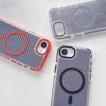 Custodia per telefono MagSafe con texture in fibra di carbonio bicolore., For iPhone 17e / 16e
