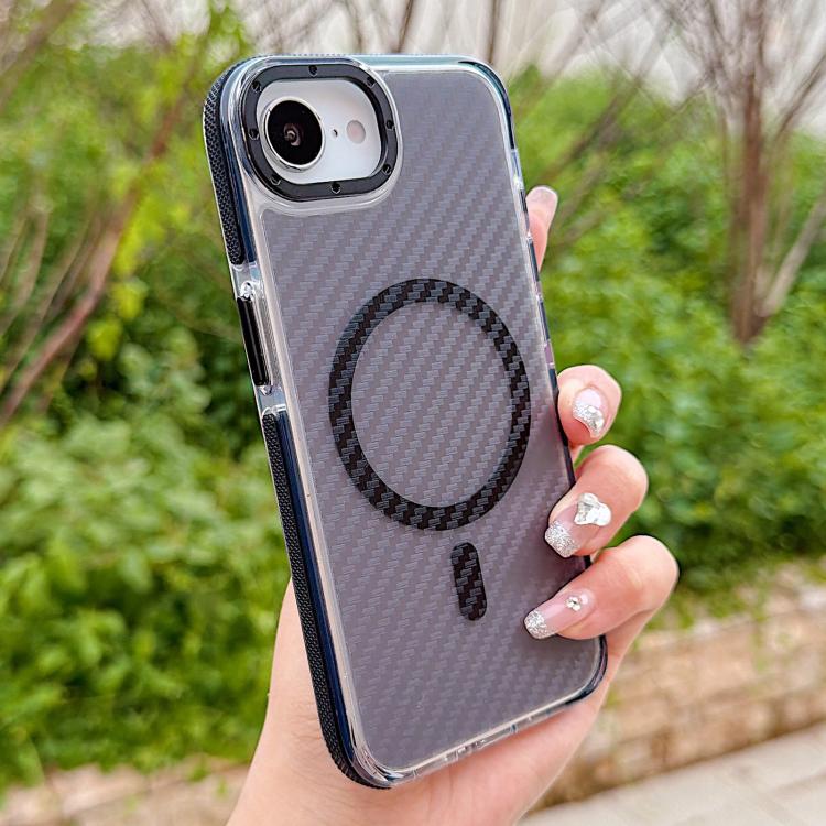 Custodia per telefono MagSafe con texture in fibra di carbonio bicolore., For iPhone 17e / 16e