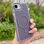 Custodia per telefono MagSafe con texture in fibra di carbonio bicolore., For iPhone 17e / 16e