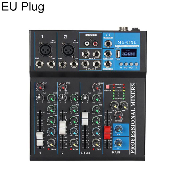 MG-04 Mixer professionale multifunzione a 4 canali con Bluetooth per streaming live e registrazione, EU Plug, UK Plug, US Plug