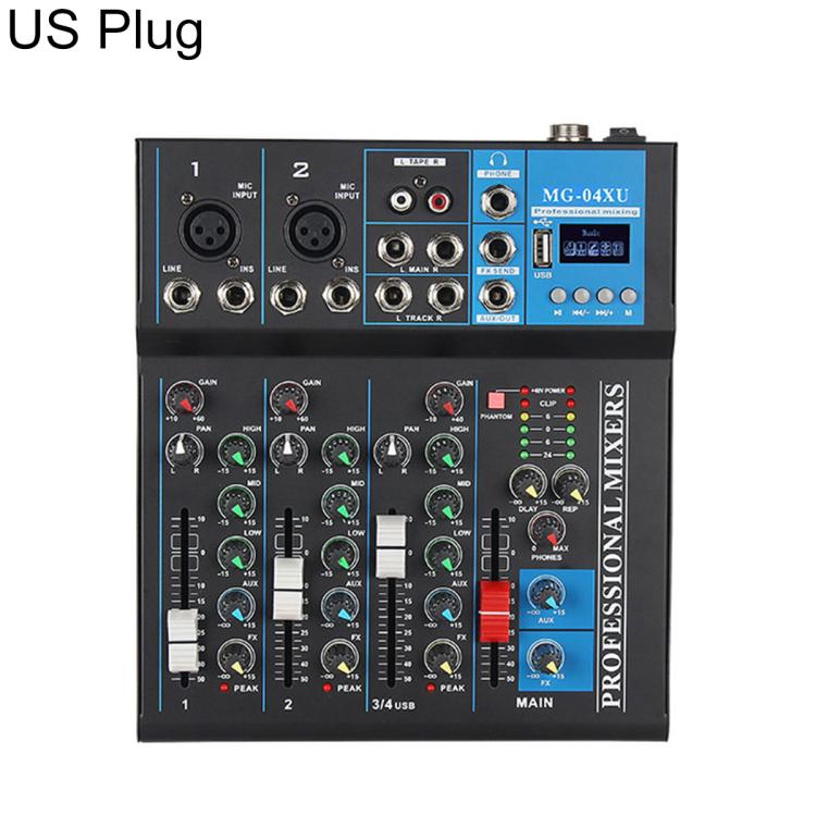 MG-04 Mixer professionale multifunzione a 4 canali con Bluetooth per streaming live e registrazione, EU Plug, UK Plug, US Plug