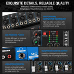 MG-04 Mixer professionale multifunzione a 4 canali con Bluetooth per streaming live e registrazione, EU Plug, UK Plug, US Plug