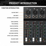 MG-04 Mixer professionale multifunzione a 4 canali con Bluetooth per streaming live e registrazione, EU Plug, UK Plug, US Plug
