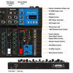MG-04 Mixer professionale multifunzione a 4 canali con Bluetooth per streaming live e registrazione, EU Plug, UK Plug, US Plug