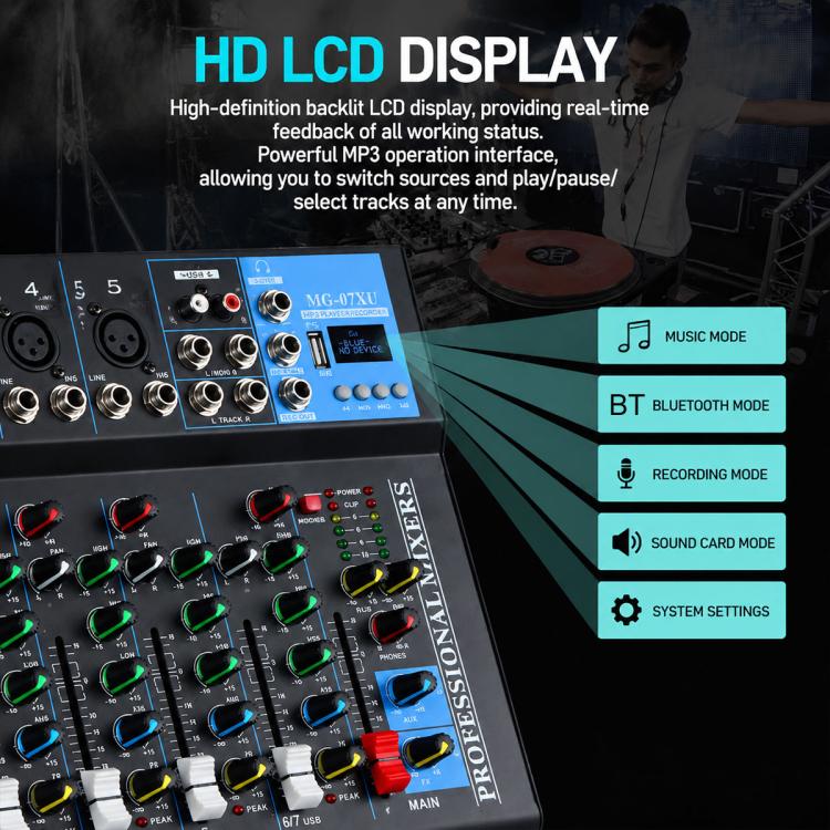 MG-04 Mixer professionale multifunzione a 4 canali con Bluetooth per streaming live e registrazione, EU Plug, UK Plug, US Plug