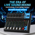 MG-07 Mixer professionale multifunzione a 7 canali con Bluetooth per streaming live e registrazione, EU Plug, UK Plug, US Plug