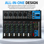 MG-07 Mixer professionale multifunzione a 7 canali con Bluetooth per streaming live e registrazione, EU Plug, UK Plug, US Plug