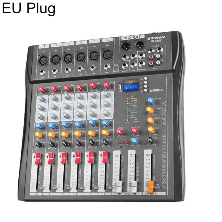 Mixer professionale Bluetooth a 6 canali CT-6 con amplificatore, EU Plug, UK Plug, US Plug