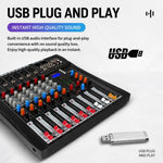 Mixer professionale Bluetooth a 6 canali CT-6 con amplificatore, EU Plug, UK Plug, US Plug