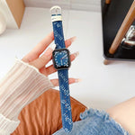 Cinturino per orologio in tela denim con fibbia ad ardiglione., For Apple Watch 46mm / 49mm / 45mm / 44mm, For Apple Watch 42mm / 41mm / 40mm / 38mm