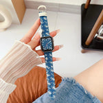 Cinturino per orologio in tela denim con fibbia ad ardiglione., For Apple Watch 46mm / 49mm / 45mm / 44mm, For Apple Watch 42mm / 41mm / 40mm / 38mm