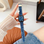 Cinturino per orologio in tela denim con fibbia ad ardiglione., For Apple Watch 46mm / 49mm / 45mm / 44mm, For Apple Watch 42mm / 41mm / 40mm / 38mm