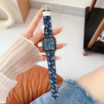 Cinturino per orologio in tela denim con fibbia ad ardiglione., For Apple Watch 46mm / 49mm / 45mm / 44mm, For Apple Watch 42mm / 41mm / 40mm / 38mm