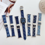 Cinturino per orologio in tela denim con fibbia ad ardiglione., For Apple Watch 46mm / 49mm / 45mm / 44mm, For Apple Watch 42mm / 41mm / 40mm / 38mm
