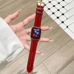 Cinturino per orologio in vera pelle cerata con fibbia ad ardiglione., For Apple Watch 46mm / 49mm / 45mm / 44mm, For Apple Watch 42mm / 41mm / 40mm / 38mm