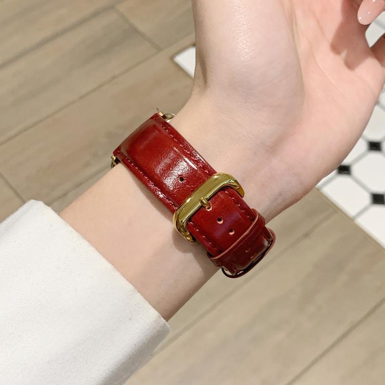 Cinturino per orologio in vera pelle cerata con fibbia ad ardiglione., For Apple Watch 46mm / 49mm / 45mm / 44mm, For Apple Watch 42mm / 41mm / 40mm / 38mm