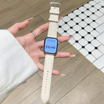 Cinturino per orologio in vera pelle cerata con fibbia ad ardiglione., For Apple Watch 46mm / 49mm / 45mm / 44mm, For Apple Watch 42mm / 41mm / 40mm / 38mm