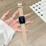 Cinturino per orologio in vera pelle cerata con fibbia ad ardiglione., For Apple Watch 46mm / 49mm / 45mm / 44mm, For Apple Watch 42mm / 41mm / 40mm / 38mm