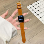 Cinturino per orologio in vera pelle cerata con fibbia ad ardiglione., For Apple Watch 46mm / 49mm / 45mm / 44mm, For Apple Watch 42mm / 41mm / 40mm / 38mm