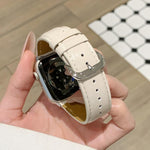 Cinturino per orologio in vera pelle cerata con fibbia ad ardiglione., For Apple Watch 46mm / 49mm / 45mm / 44mm, For Apple Watch 42mm / 41mm / 40mm / 38mm