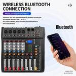 Mixer professionale Bluetooth a 8 canali CT-8 con scheda audio USB, EU Plug, UK Plug, US Plug