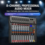 Mixer professionale Bluetooth a 8 canali CT-8 con scheda audio USB, EU Plug, UK Plug, US Plug