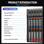 Mixer professionale Bluetooth a 8 canali CT-8 con scheda audio USB, EU Plug, UK Plug, US Plug