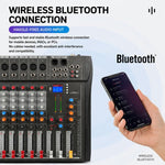 CT-12 Mixer professionale a 12 canali con Bluetooth per registrazione e streaming live, EU Plug, UK Plug, US Plug