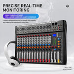 CT-12 Mixer professionale a 12 canali con Bluetooth per registrazione e streaming live, EU Plug, UK Plug, US Plug
