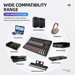 CT-12 Mixer professionale a 12 canali con Bluetooth per registrazione e streaming live, EU Plug, UK Plug, US Plug