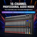 CT-16 Mixer professionale a 16 canali con Bluetooth per registrazione e sistema audio KTV, EU Plug, UK Plug, US Plug