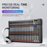 CT-16 Mixer professionale a 16 canali con Bluetooth per registrazione e sistema audio KTV, EU Plug, UK Plug, US Plug