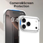 Custodia per telefono ultra sottile senza cornice in TPU + PET + PC antiurto., For iPhone 17 Pro Max, For iPhone 17 Pro, For iPhone 17