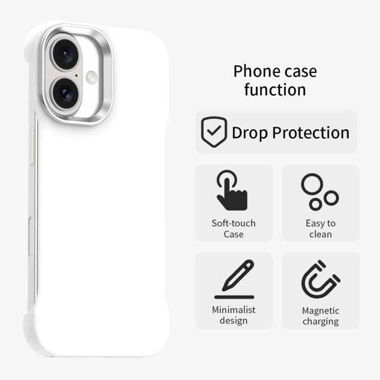 Custodia per telefono ultra sottile senza cornice in TPU + PET + PC antiurto., For iPhone 16 Plus, For iPhone 16, For iPhone 15 Pro Max