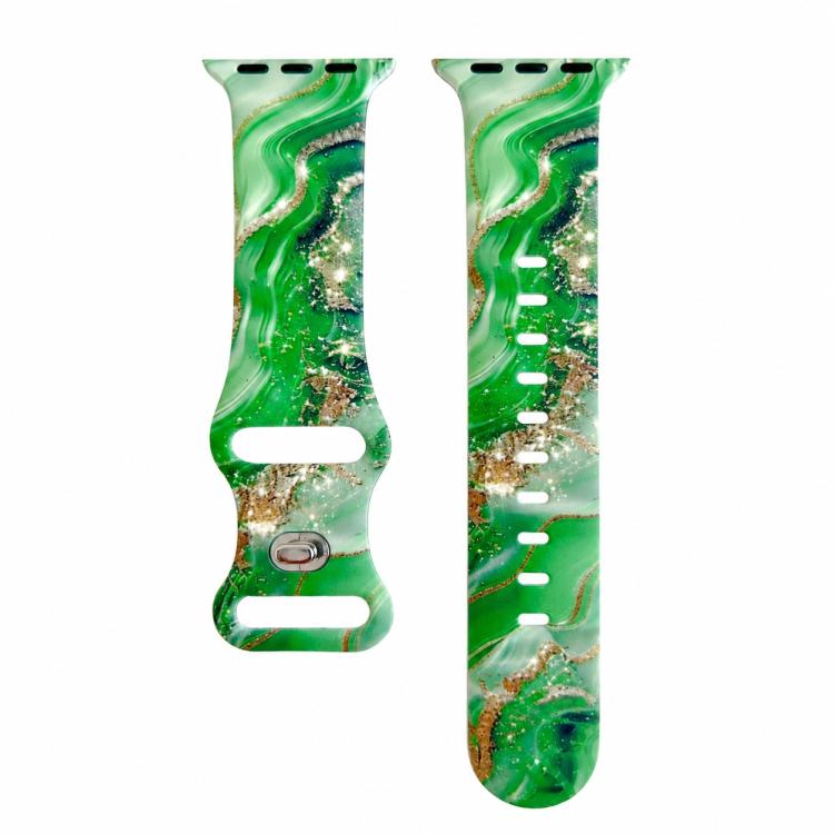 Cinturino per orologio in silicone con fibbia a rovescio e stampa effetto marmo dipinto., For Apple Watch 46mm / 49mm / 45mm / 44mm, For Apple Watch 42mm / 41mm / 40mm / 38mm