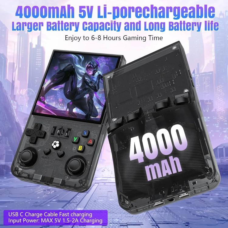 R36 MAX, console portatile retrò con schermo IPS HD da 4 pollici e oltre 18.000 giochi integrati., 64G