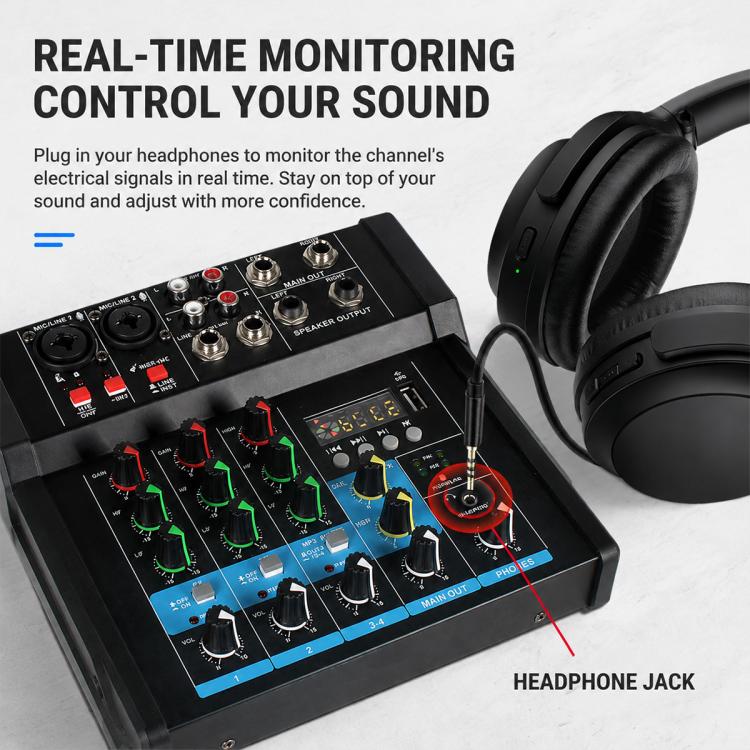 Mixer Bluetooth professionale multifunzione a 4 canali G4A, EU Plug, UK Plug, US Plug