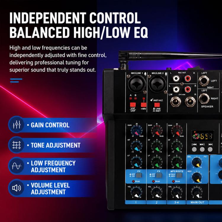 Mixer Bluetooth professionale multifunzione a 4 canali G4A, EU Plug, UK Plug, US Plug