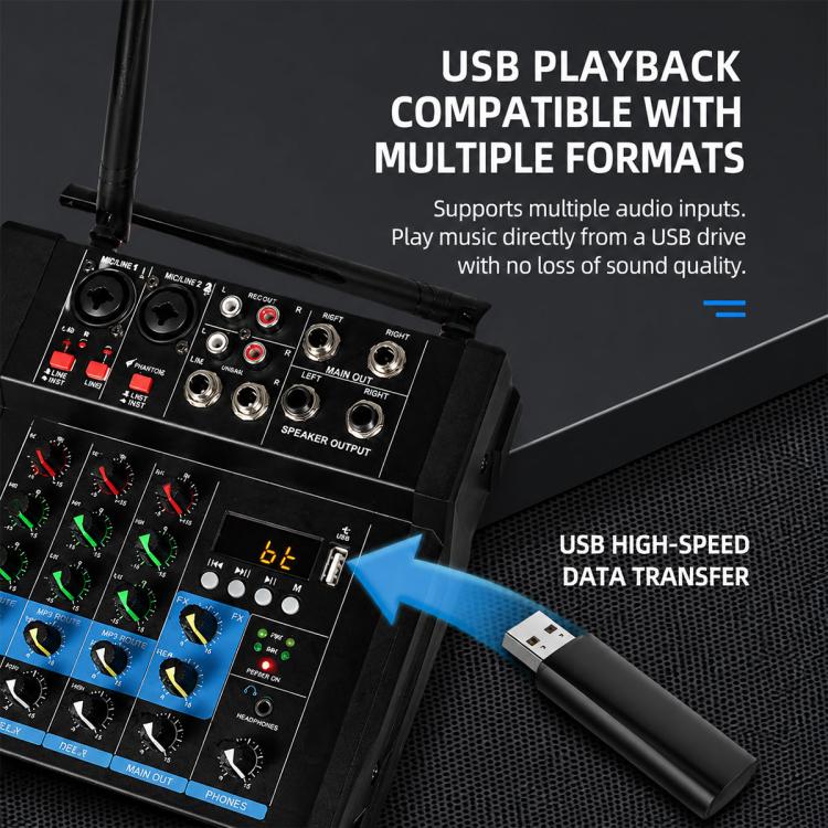 Mixer Bluetooth professionale multifunzione a 4 canali G4A, EU Plug, UK Plug, US Plug