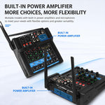 Mixer Bluetooth professionale multifunzione a 4 canali G4B con amplificatore integrato., EU Plug, UK Plug, US Plug