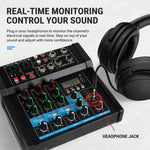 Mixer Bluetooth professionale multifunzione a 4 canali G4B con amplificatore integrato., EU Plug, UK Plug, US Plug