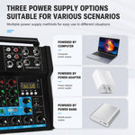 Mixer Bluetooth professionale multifunzione a 4 canali G4B con amplificatore integrato., EU Plug, UK Plug, US Plug